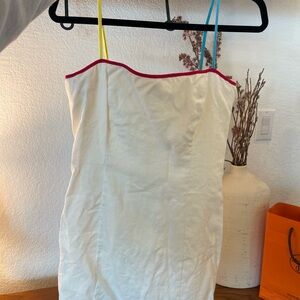 Rhode Strapless Dress with Red Trim